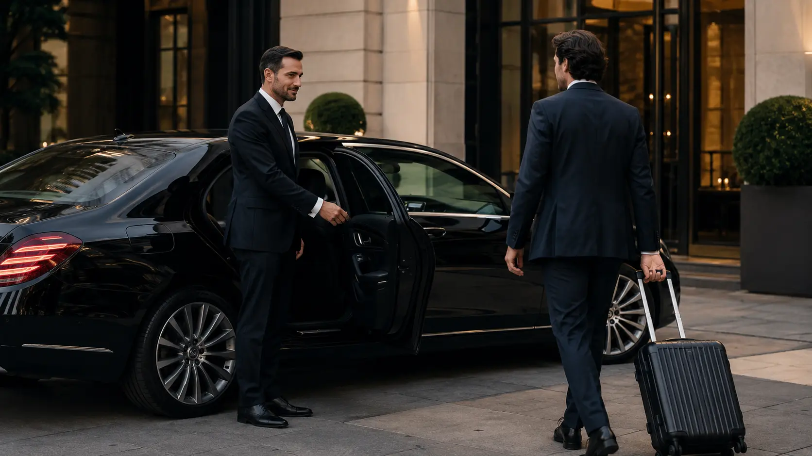 Accueil d’un voyageur professionnel par son chauffeur